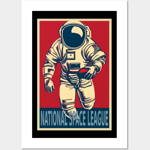 Astronaut Football Player Wall Art by DesignArchitect